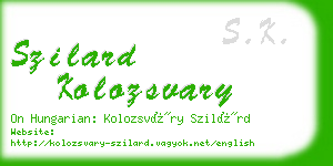 szilard kolozsvary business card